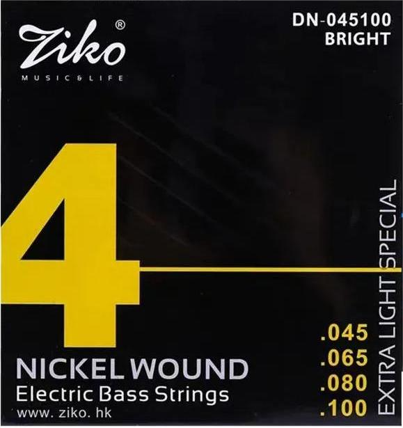 Ziko Music 4-String Electric Bass Strings 45-100 Gauge