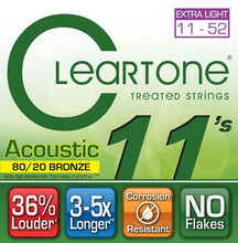 Load image into Gallery viewer, Cleartone Treated Acoustic Guitar Strings Set- 7611 80/20 Bronze - Custom Light