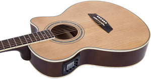 Washburn EAT12 Acoustic Electric Thinline Mini Jumbo Guitar + Free Bag