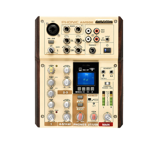 Phonic AM5GE 5 Channel Mixer with BT, TF Recording, USB Interface