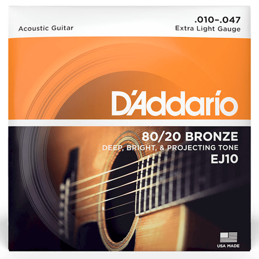 D'Addario Phosphor Bronze Acoustic Guitar Strings - 10-47