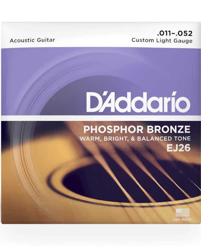 D'Addario Acoustic Guitar Strings Phosphor Bronze 11-52 Gauge