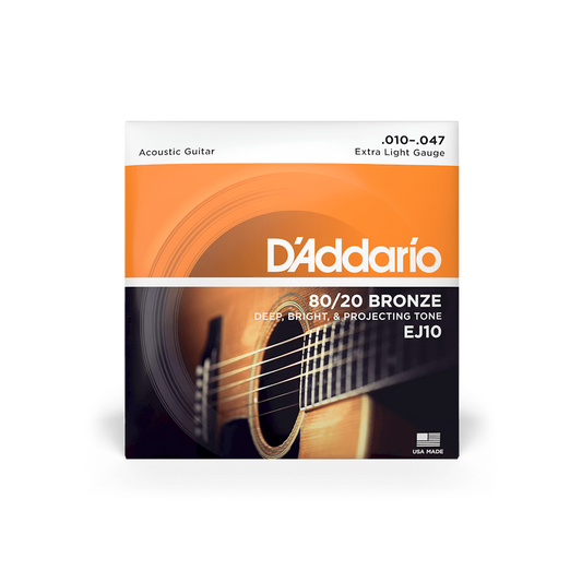 D'Addario Acoustic Guitar Strings Bronze 10-47 Gauge