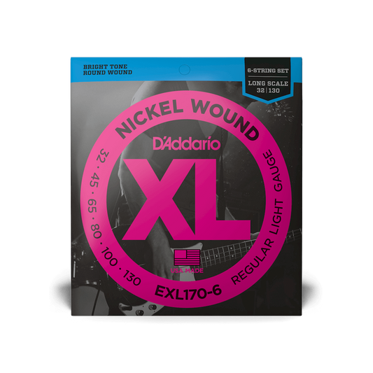 D'Addario Nickel Wound Bass Guitar Strings 32-130 Gauge
