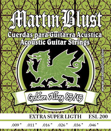 Martin Blust Acoustic Guitar Strings Golden Alloy 9-46 Gauge