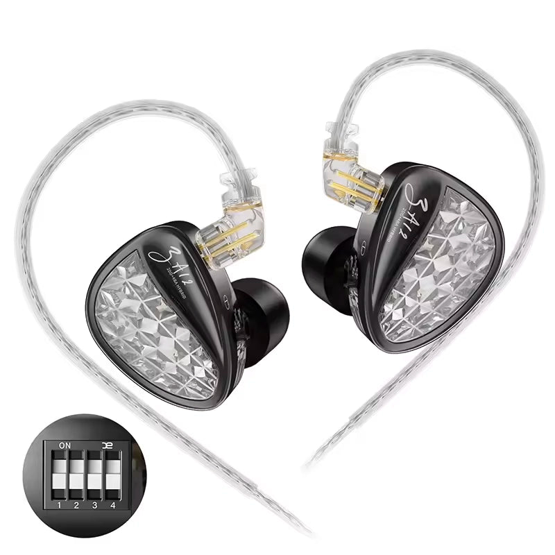 KZ ZA12 In-Ear Headphones - With Tuning Switches
