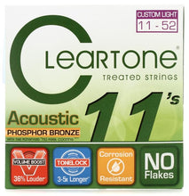 Load image into Gallery viewer, Cleartone Treated Acoustic Guitar Strings Set- 7411 Phosphor Bronze - Custom Light