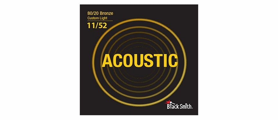 Black Smith BR1152 80/20 Bronze Acoustic Guitar Strings Set - Custom Light
