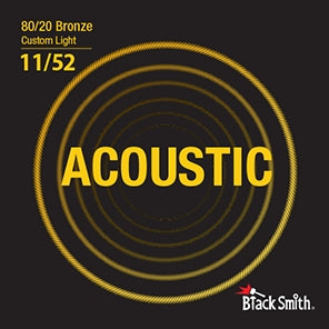 Black Smith BR1152 80/20 Bronze Acoustic Guitar Strings Set - Custom Light