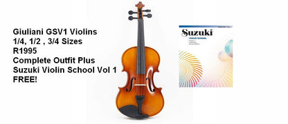 Giuliani SV1 Violin + Suzuki Violin School Volume 1 FREE