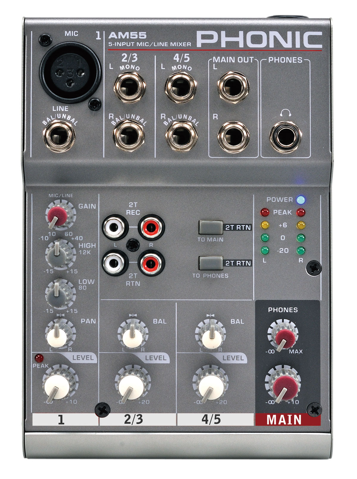 Phonic AM55 5 Channel Mixer – Musicians Gear Zone