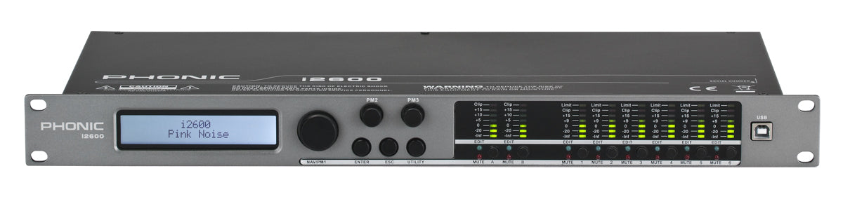 Phonic I2600 2 IN, 6 OUT Speaker Management System