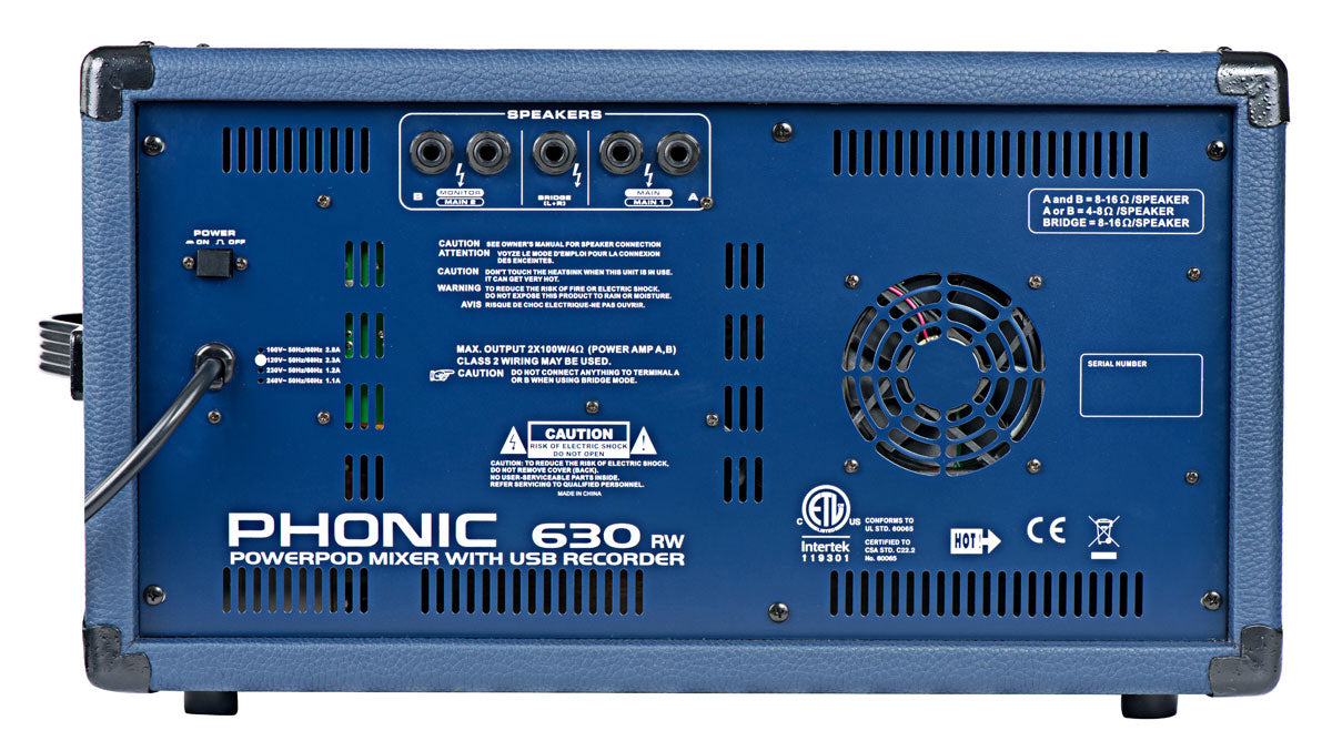 Phonic Powerpod 630RW Powered Mixer w/USB Rec
