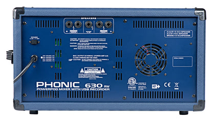 Phonic Powerpod 630RW Powered Mixer w/USB Rec