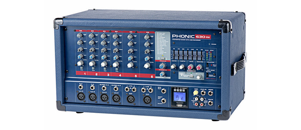 Phonic Powerpod 630RW Powered Mixer w/USB Rec