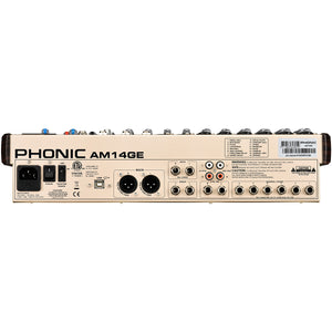 Phonic AM14GE 14 Channel Mixer with BT, TF Recording, USB Interface