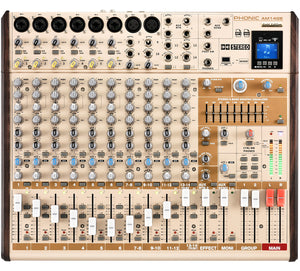 Phonic AM14GE 14 Channel Mixer with BT, TF Recording, USB Interface