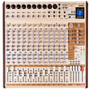 Phonic AM16GE 16 Channel Mixer with BT, TF Recording, USB Interface