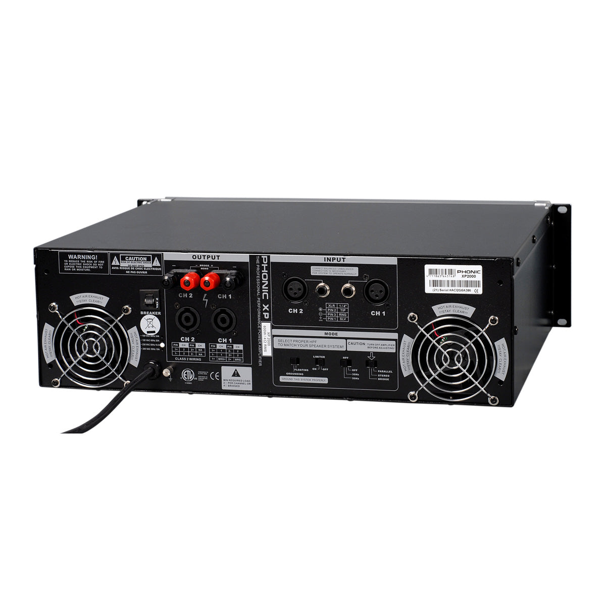 Phonic XP2000 Power Amplifier 1920W RMS – Musicians Gear Zone